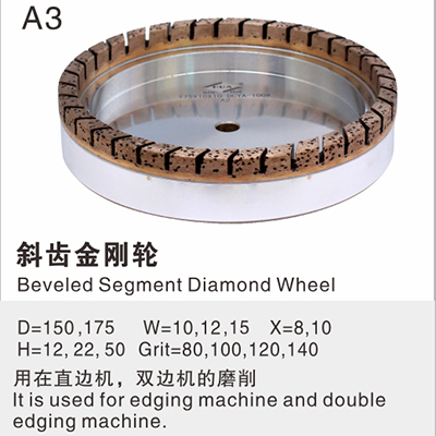 Oblique tooth diamond wheel