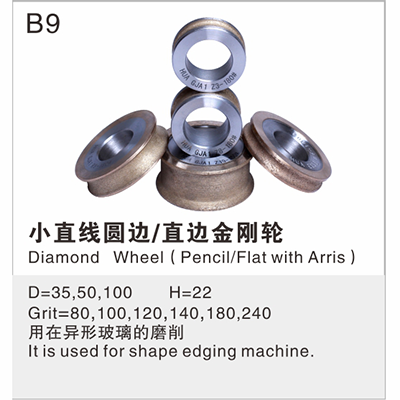 Small straight circular edge - straight edge diamond wheel